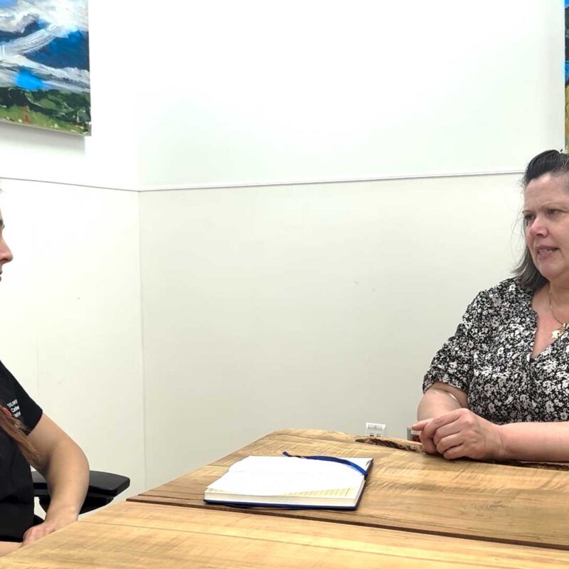 Dr. Katherine Kulyk is conducting an interview with patient, Jodi Lynne Hill.